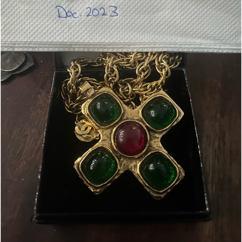 Chanel 1982 vintage Celtic cross pendant necklace